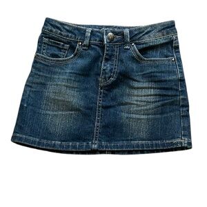 Cherokee GIrls Blue Jean Denim Mini Skirt Pockets Size Medium